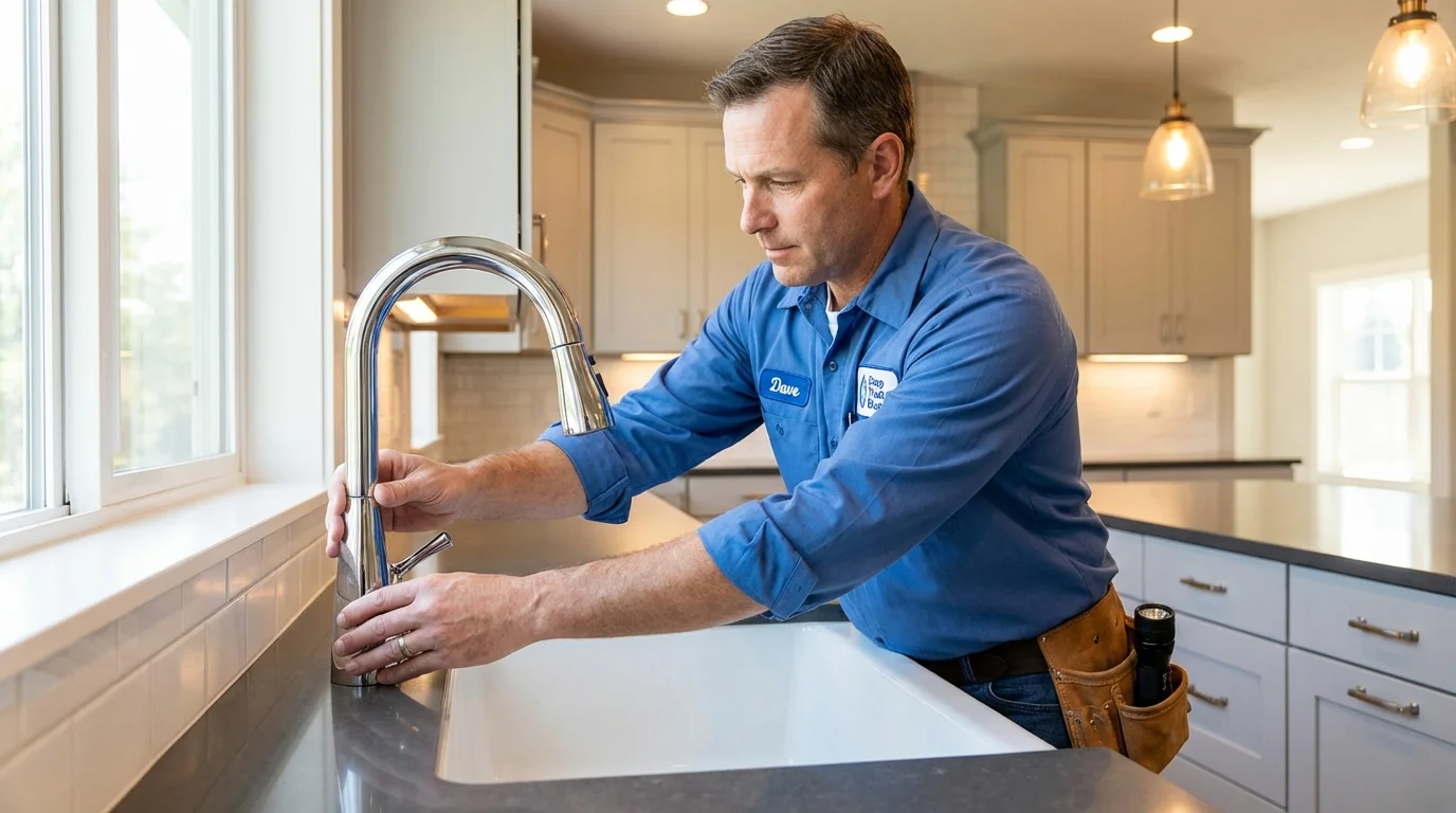 Kitchen faucet installation by Johns Plumbing LLC in Miamitown